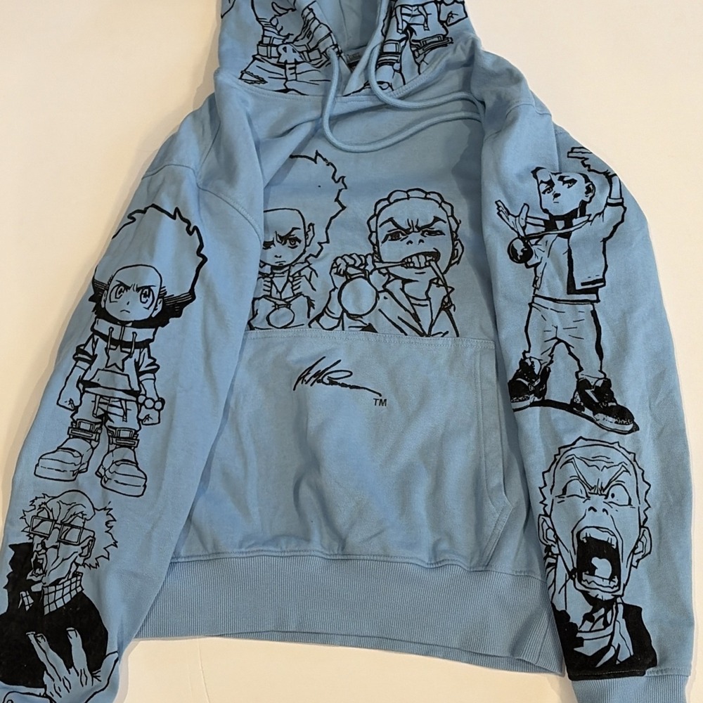 DEKRYPTIC  X  THE  BOONDOCKS   - GOLD  WINNERS OUTLINE BLUE HOODIE 2XL - Picture 9 of 16